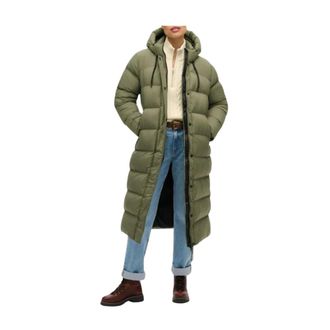 Superdry Parkas, female, Green, Size: XS Hooded Zip-Up Jacket with Front Pockets