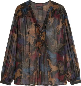 Zadig&Voltaire Top con stampa - Marrone