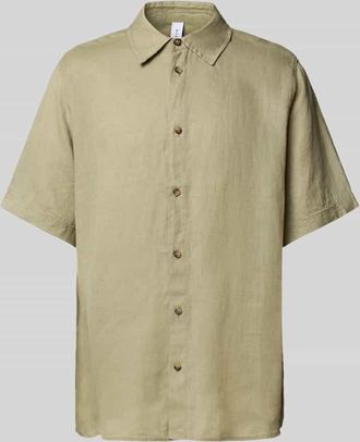 Mazine Freizeithemd aus Leinen mit Knopfleiste in Hellgruen, Gr&ouml;&szlig;e L