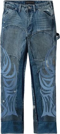 Who Decides War by Ev Bravado Jeans con stampa - Blu