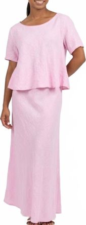 Astrid Baria Linen Skirt Set In Pink