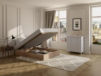 Vente-Unique Rete letto contenitore Colore quercia - 160 x 200 cm - HESTIA di YSM&Eacute;E