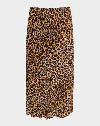 Nanushka Zarina Ocelot-Print Slip Skirt