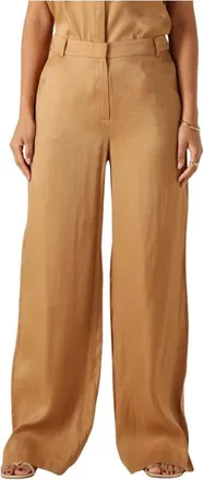 Aaiko Broeken, Dames, Bruin, XL, Polyester, Cecilia VIS 355 Wijde Broek
