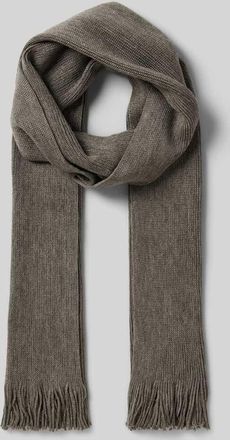 Christian Berg Schal aus Woll-Mix mit Fransen in Dunkelgrau Melange, Größe 1