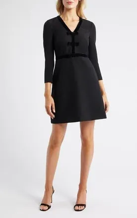 Eliza J Bow Detail Stretch Crepe Dress in Black at Nordstrom Rack, Size 18 (Similar To 14W)