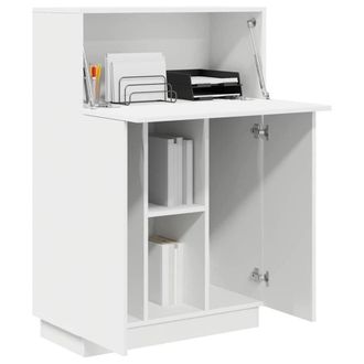 Berkfield Home Elegant White Writing Desk White Engineered Wood Medium