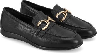 Desa Womens Leather Slip-Ons - Flat Heel, Breathable | Black - 39