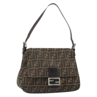 Fendi Pre-owned Vintage Zucca Canvas Shoulder Bag - Dames - Pre-owned - Bruin - Maat: ONE Size Leer