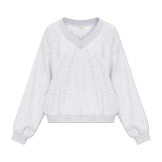 American Vintage Baptown V-Neck Sweatshirt - Dames - Sweatshirts - Grijs - M - Katoen - Hoodies & sweatvesten