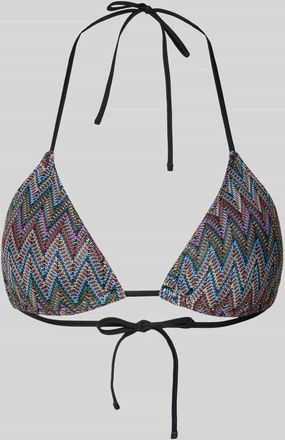 Pieces Bikini-Oberteil mit Allover-Muster in Black, Gr&ouml;&szlig;e XL