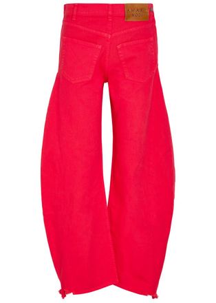A.W.A.K.E Mode Mirrored Effect Barrel-leg Denim Jeans - Red - 34 (UK6 / XS)