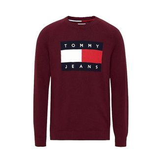 Tommy Jeans Round-neck Knitwear - male - Tommy Jeans - Round-neck Knitwear - Red - L - Knitwear