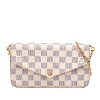Louis Vuitton Pre-owned Womens Damier Azur Pochette Felicie - Ivory Textile - One Size