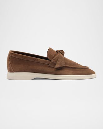 Alexandre Birman Calrita Suede Knotted Loafers
