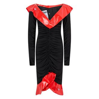 Moschino Kleedjes, Dames, Veelkleurig, S, Polyester, Midi Jurk