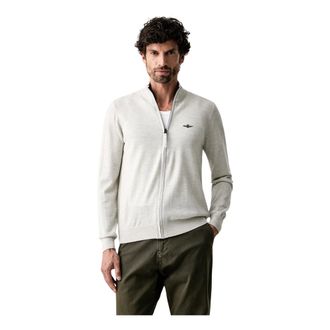Aeronautica Truien & Vesten, Heren, Grijs, M, Wol, Zipped Cardigan