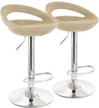 Elama 2 Piece Retro Adjustable Bar Stool in Tan at Nordstrom