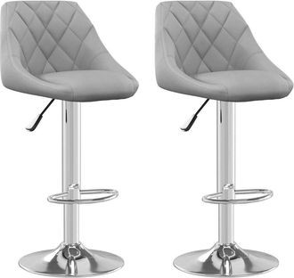 vidaXL Vidaxl - Taburete De Cocina 2 Unidades De Terciopelo Gris Claro
