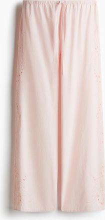 H&M Bestickte Pyjamahose - Hellrosa