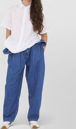 Loewe draped cotton shirt asymmetrical hem design