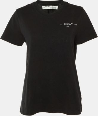 Off-white Black Arrow Print Cotton Crew Neck T-Shirt