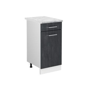 Vicco Mueble Bajo De Cocina R-line, Hormig&oacute;n Negro, 40 Cm Et M&aacute;rmol
