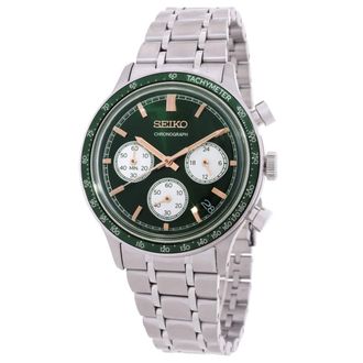 Seiko Chronograph Quartz Green Dial Mens Watch SSB481P1