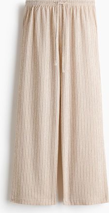 H&M Weite Schlupfhose - Hellbeige/Gestreift