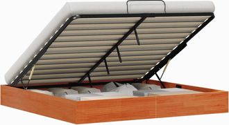 vidaXL Estructura De Cama Ottoman Con Almacenamiento Marr&oacute;n Cera Vidaxl