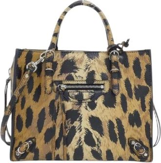 Balenciaga Vintage, unisex, Bruin, ONE Size, Leer, Pre-owned Mini Papier A4 ZIP Around Leren Tas