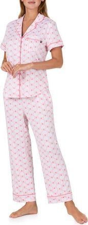 Kate Spade New York print crop pajamas in Pink/White at Nordstrom, Size X-Small