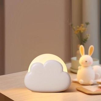 No Brand L&aacute;mpara De Noche Port&aacute;til Con Forma De Nube: L&aacute;mpara De Mesita De Noche Recargable Para Beb&eacute;s Y Ni&ntilde;os Con 4 Niveles De Intensidad Regulables