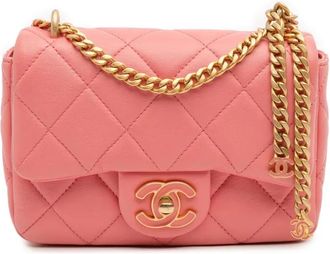 Chanel 2021-2025 Mini Lambskin Pending CC Flap crossbody bag - Pink