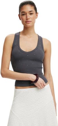 Cotton On Womens Diamante Racer Back in Moonlight Shadow at Nordstrom, Size Xx-Small