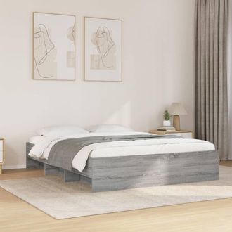 Berkfield Home Bed Frame without Mattress Grey Sonoma 150x200 cm King Size Engineered Wood