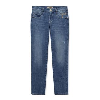 Mos Mosh Straight Fit Jeans, female, Blue, W25, High-waisted Blue Jeans with Zipper Details