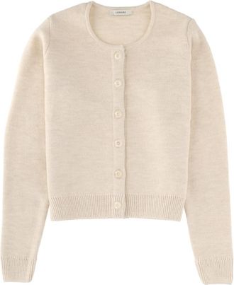 Christophe Lemaire White Solid Round Neck Cardigan