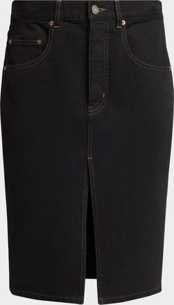 Saint Laurent Baggy Denim Pencil Skirt