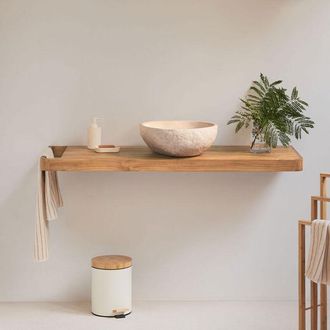 Sklum Conjunto De Mueble De Ba&ntilde;o 130x45 Cm Suspendido En Madera De Teca Neill Sklum