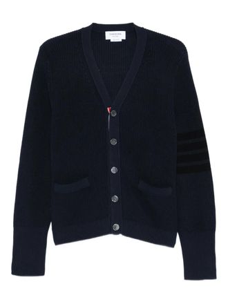 Thom Browne Cardigan con dettaglio a 4 righe - Blu