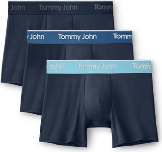 Tommy John Assorted 3-Pack Second Skin 4-Inch Stretch Modal Boxer Briefs in Dress Blues/High Tide/Elixir at Nordstrom, Size X-Large