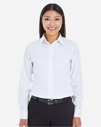 Devon & Jones Womens Crown Collection Royal Dobby Woven Dress Shirt
