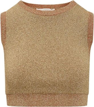 Circus Hotel Sleeveless Crewneck Top - Dames - Ronde hals truien - Geel - L - Truien & Vesten