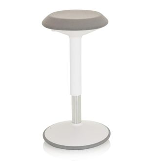 hjh OFFICE Asiento de pie tela blanco/gris