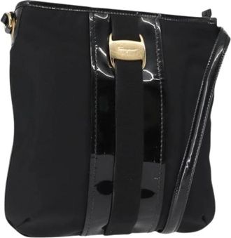 Ferragamo Pre-owned Nylon Crossbody Tas - Dames - Vintage Schoudertas - Zwart - ONE Size - Nylon - Vintage
