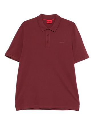 HUGO BOSS Donos logo-detail polo shirt - Red