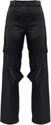Courr&egrave;ges Utility Chaps Satin Broek - Dames - Wijde Broeken - Zwart - S - Leer - Broeken