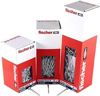 Fischer 500x Power-fast Ii Fpf Ii Ctp 5 X 60 Mm Bc Cabeza Avellanada Con Huella Tx20 Parcialmente Roscada Cincado Azul Pasivado - 670379