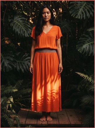 Nooki Design Womens Lulu Summer Dress -Orange - Size: 10/8